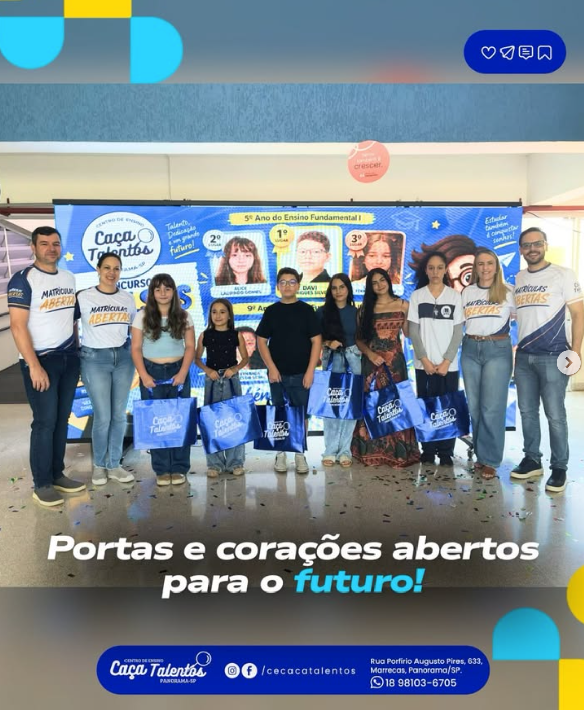Publicação do Instagram do Caça Talentos